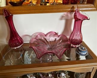 Czechoslovakian Glass cranberry