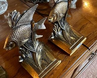 Brass fish bookends