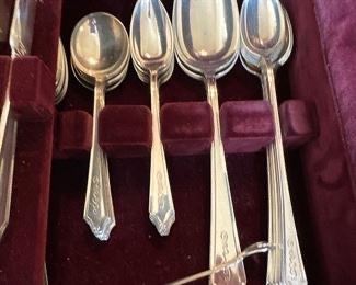 International silver, sterling 12 place setting with serving pieces