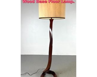 Lot 617 Contemporary Sculptural Curved Wood Base Floor Lamp. 