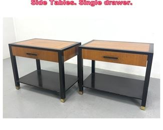 Lot 632 Pair Harvey Probber night stands Side Tables. Single drawer. 