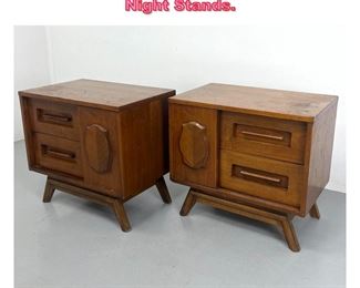 Lot 633 Pair American Modern Side Table Night Stands. 