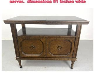 Lot 638 Mastercraft Style Rolling Bar Cart server. dimensions 61 inches wide
