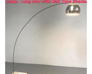 Lot 645 Mid Century Modern Arc Floor Lamp. Long arm with Ball Type Shade. 