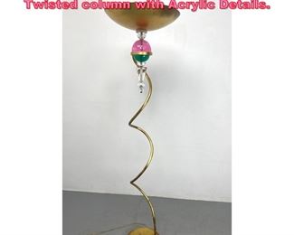 Lot 650 Decorator Torchiere Floor Lamp. Twisted column with Acrylic Details. 