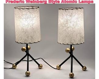 Lot 664 Pair of 50s Mid Century Modern Frederic Weinberg Style Atomic Lamps