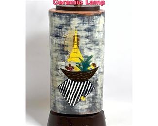 Lot 673 Mid Century Modern Italian Glazed Ceramic Lamp