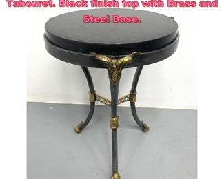 Lot 692 Decorator Rams Head Side Table Tabouret. Black finish top with Brass and Steel Base. 