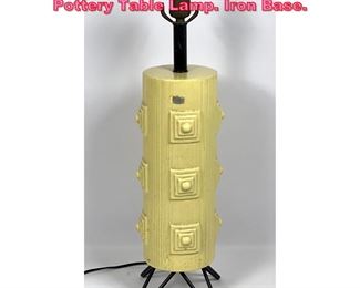 Lot 701 Mid Century Modern Royal Haeger Pottery Table Lamp. Iron Base.