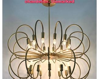 Lot 725 24 light brass chandelier. Unmarked