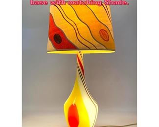 Lot 726 Colorful Op Art Table Lamp. Glass base with matching Shade. 