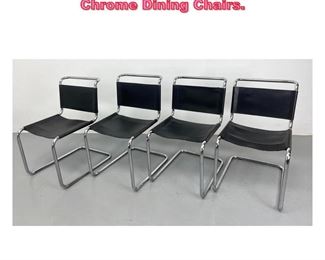 Lot 741 Set 4 Marcel Breuer Leather and Chrome Dining Chairs. 