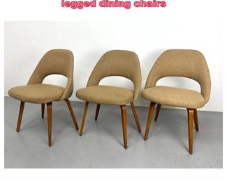 Lot 745 Set 3 Eero Saarinen for Knoll wood legged dining chairs