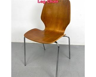 Lot 749 Westnofa Teak Bentwood Chrome Leg Chair