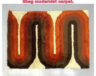 Lot 748 7 1 X 5 3 SKANDIA Rust Brown Shag modernist carpet. 