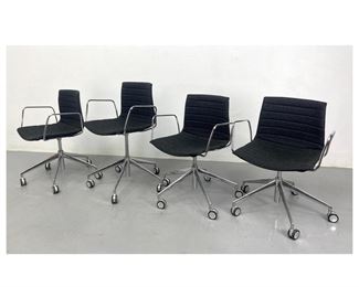 Lot 758 set 4 Arper rolling desk chairs