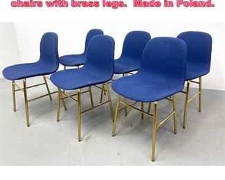 Lot 762 David Copenhagen set of 6 dining chairs with brass legs. Made in Poland.