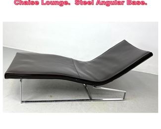 Lot 779 Enrico Pellizzoni Italian Leather Chaise Lounge. Steel Angular Base. 
