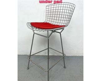 Lot 788 Bertoia for Knoll barstool. Label under pad