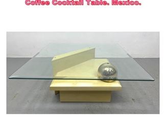 Lot 793 Post Modern Lacquer and Glass Coffee Cocktail Table. Mexico. 