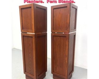 Lot 803 Pair Mid Century Modern Pedestal Planters. Fern Stands. 