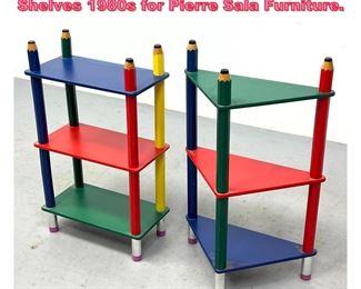 Lot 804 Pierre Sala Postmodern Pencil Shelves 1980s for Pierre Sala Furniture.