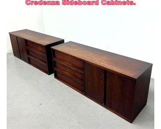 Lot 805 2pcs American Modern Hanging Credenza Sideboard Cabinets. 
