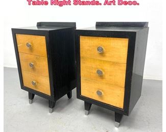 Lot 809 Pair Sieling Modern Two Tone Side Table Night Stands. Art Deco. 