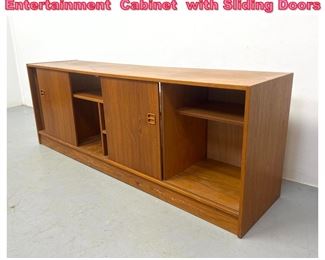 Lot 811 Teak Danish Modern Low Entertainment Cabinet with Sliding Doors