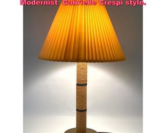 Lot 823 Rattan Wrapped Table Lamp. Modernist Gabrielle Crespi style. 
