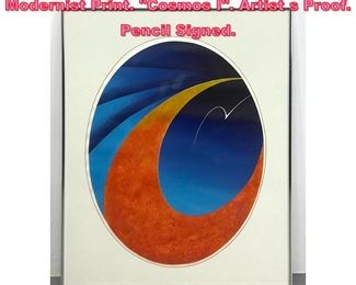 Lot 829 BEATRICE BERLIN Abstract Modernist Print. Cosmos I. Artist s Proof. Pencil Signed. 
