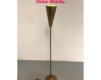 Lot 838 Metal Modern Floor Lamp. Cone Shade.