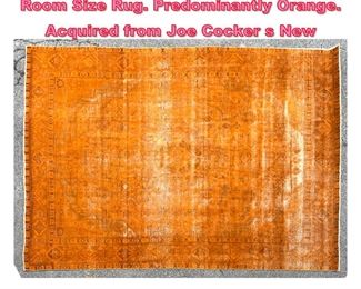 Lot 841 12 8 x 9 5 Hand Woven Oriental Room Size Rug. Predominantly Orange. Acquired from Joe Cocker s New