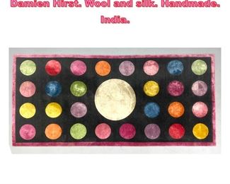Lot 844 10 x4 6 Op Art Carpet Rug. Style of Damien Hirst. Wool and silk. Handmade. India.