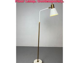 Lot 854 Brass and Enameled Angled Arm Floor Lamp. Contemporary.