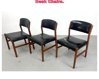 Lot 865 Set 3 Danish Modern Dining Desk Chairs. 