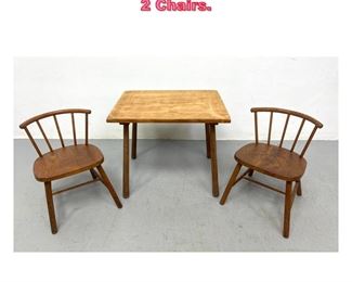 Lot 868 Pine Child s Set. Table and 2 Chairs. 