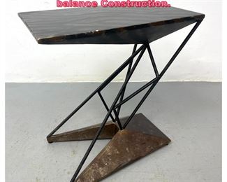 Lot 885 Metal Table of Unusual Counter balance Construction.