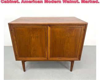 Lot 906 Drexel Declaration Two Door Cabinet. American Modern Walnut. Marked. 