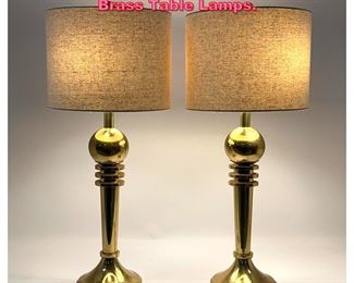 Lot 917 Pr Modernist Art Deco inspired Brass Table Lamps. 