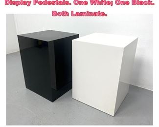 Lot 925 Pr Modernist Square Column Display Pedestals. One White One Black. Both Laminate. 