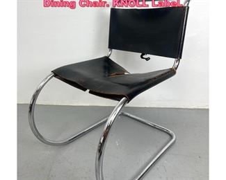 Lot 952 KNOLL Black Leather MR Side Dining Chair. KNOLL Label. 