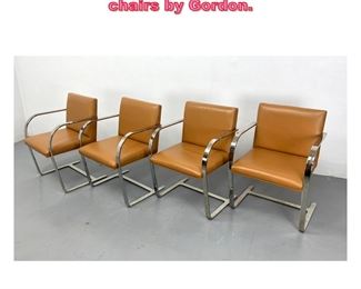 Lot 953 Set 4 BRNO style chrome arm chairs by Gordon.