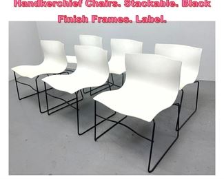 Lot 954 Set 6 Massimo Vignelli for Knoll Handkerchief Chairs. Stackable. Black Finish Frames. Label. 