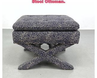 Lot 958 Fully Upholstered x Base Stool Ottoman. 