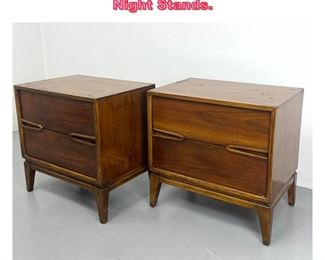 Lot 961 Pr American Modern Walnut Night Stands. 