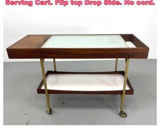 Lot 965 HOTRAY Mid Century Rolling Serving Cart. Flip top Drop Side. No cord. 