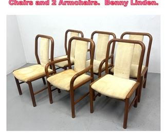 Lot 989 6 Teak Dining Chairs 4 Side Chairs and 2 Armchairs. Benny Linden.