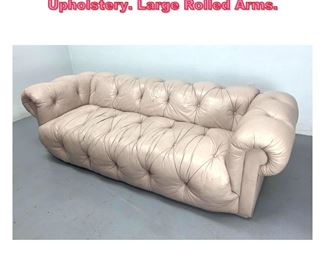 Lot 994 Pale Pink Chesterfield Sofa. Tufted Upholstery. Large Rolled Arms. 