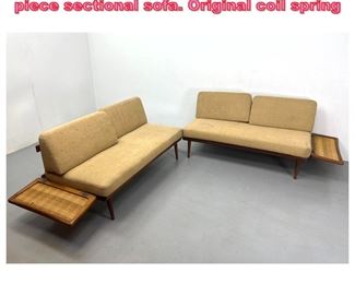 Lot 998 Peter Hvidt for John Stuart two piece sectional sofa. Original coil spring